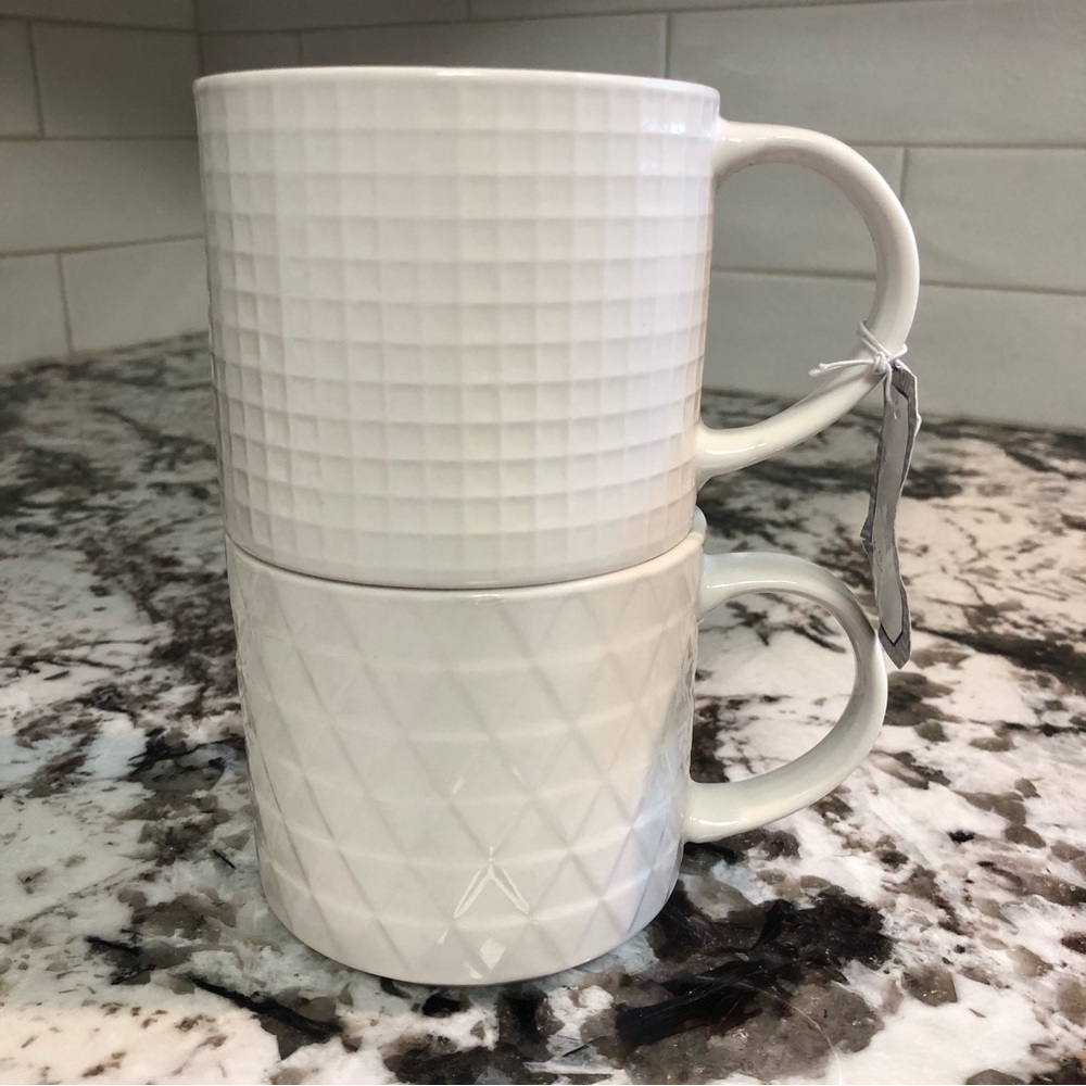 La Rochelle Stack Em Up Stackable Mugs - 3 1/2” - Creamy White - 2 Mugs